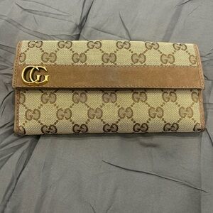 Gucci Beige and Brown Monogram Clutch